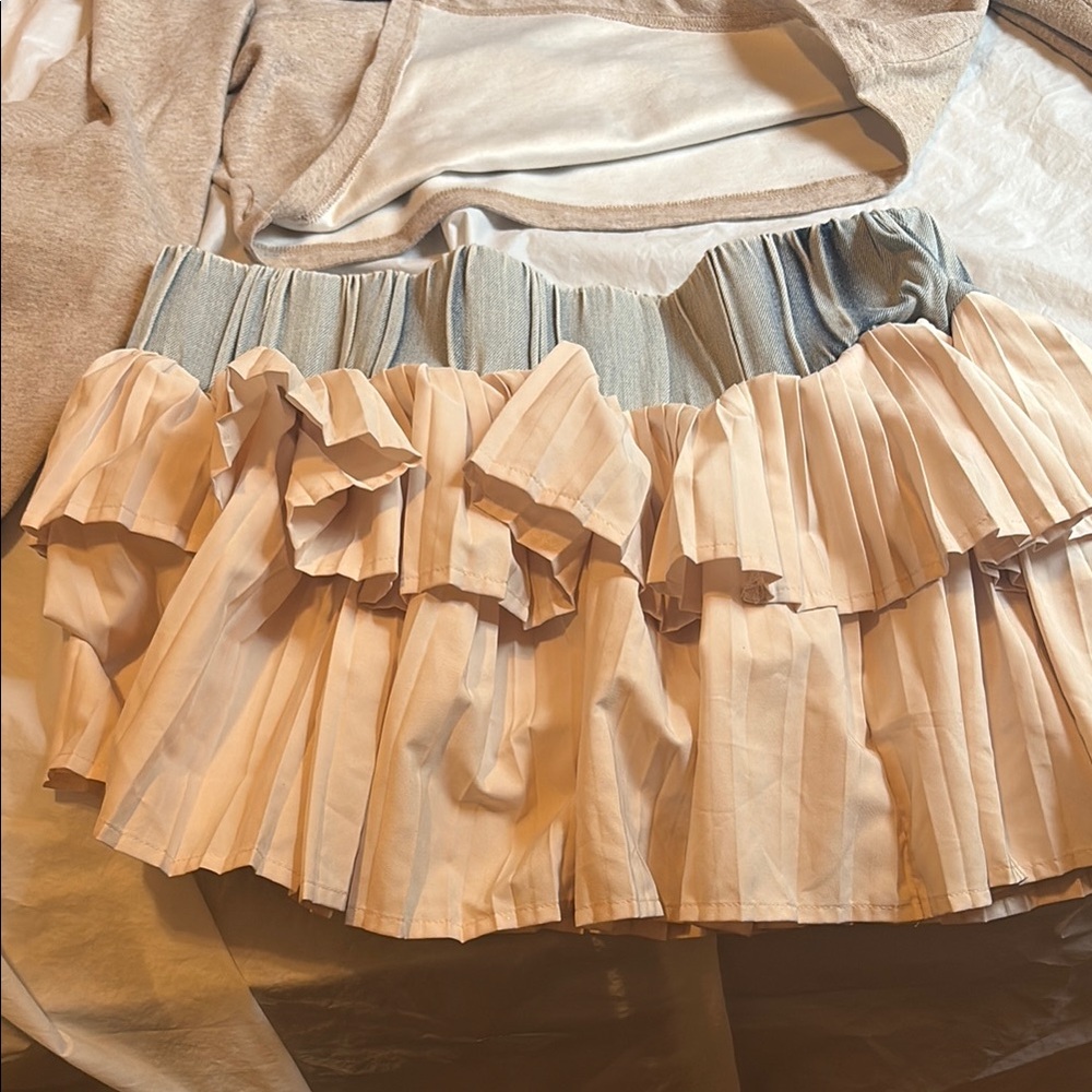Elegant Cream Ruffled Skirt